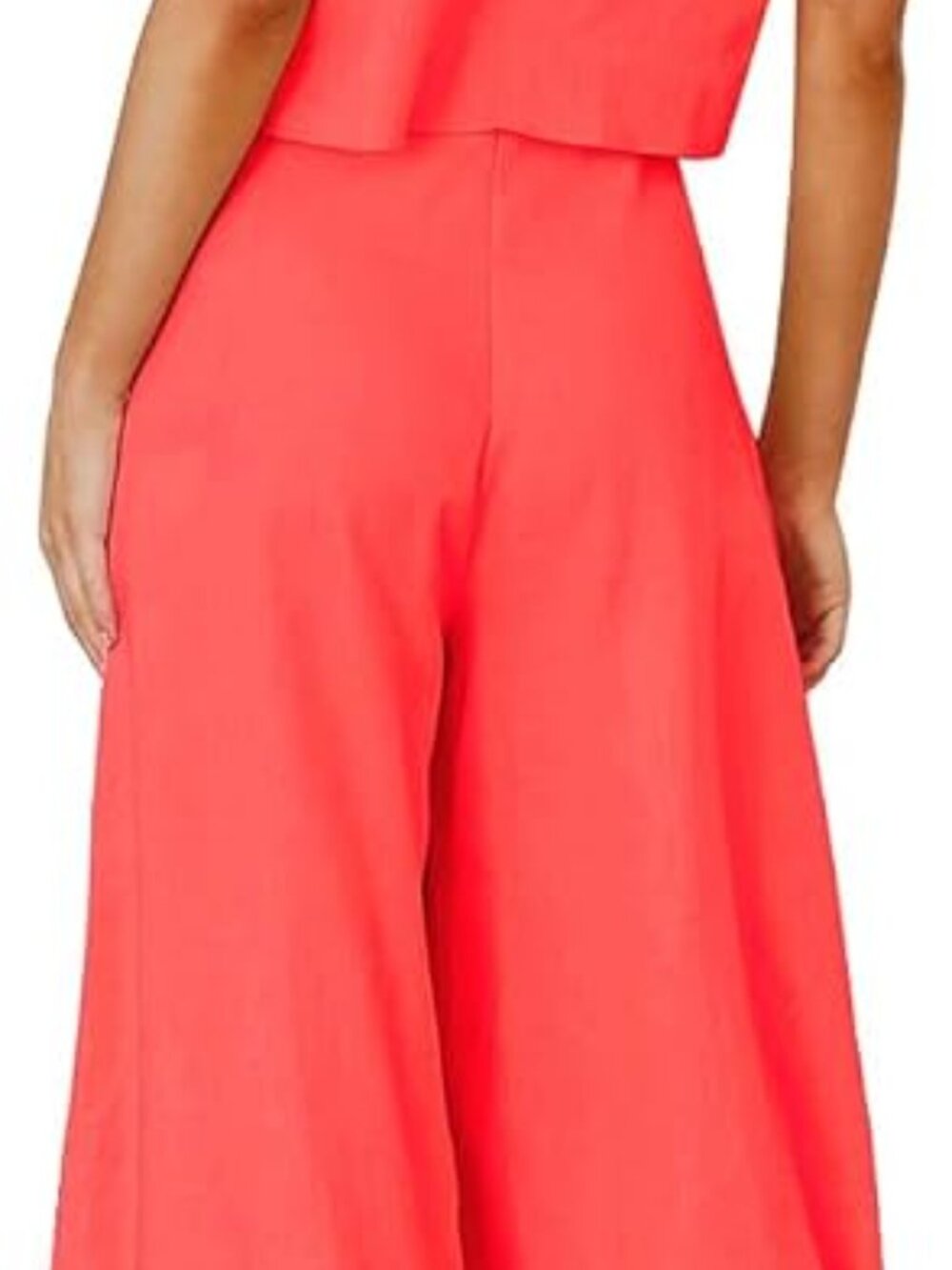 π₯ Coral 2 Piece Set | Crop Top + Wide Leg Pants Outfit | Size Small NWT - Picture 4 of 6